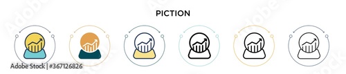 Prediction icon in filled, thin line, outline and stroke style. Vector illustration of two colored and black prediction vector icons designs can be used for mobile, ui, web