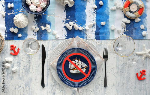 Rethinking Columbus Day. Stop Celebrating Columbus Day. Concept flat lay background