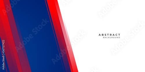 Modern blue red wide banner background for presentation design. Suit for social media post stories design template