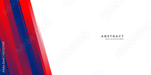 Modern blue red wide banner background for presentation design. Suit for social media post stories design template
