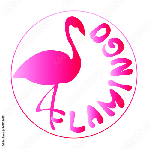 Wallpaper Mural vector pink  flamingo logo  isolated on white background, flamingo icon with lettering Torontodigital.ca
