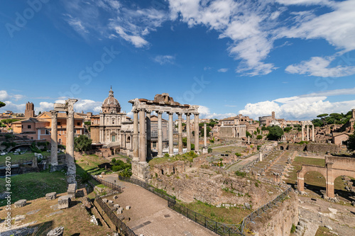 Fényképezés Panorama of roman forum the heart of roman empire