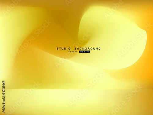Empty gold gradient studio room Backdrop. luxury frame interior with copyspace for your creative project . Vector illustration EPS 10