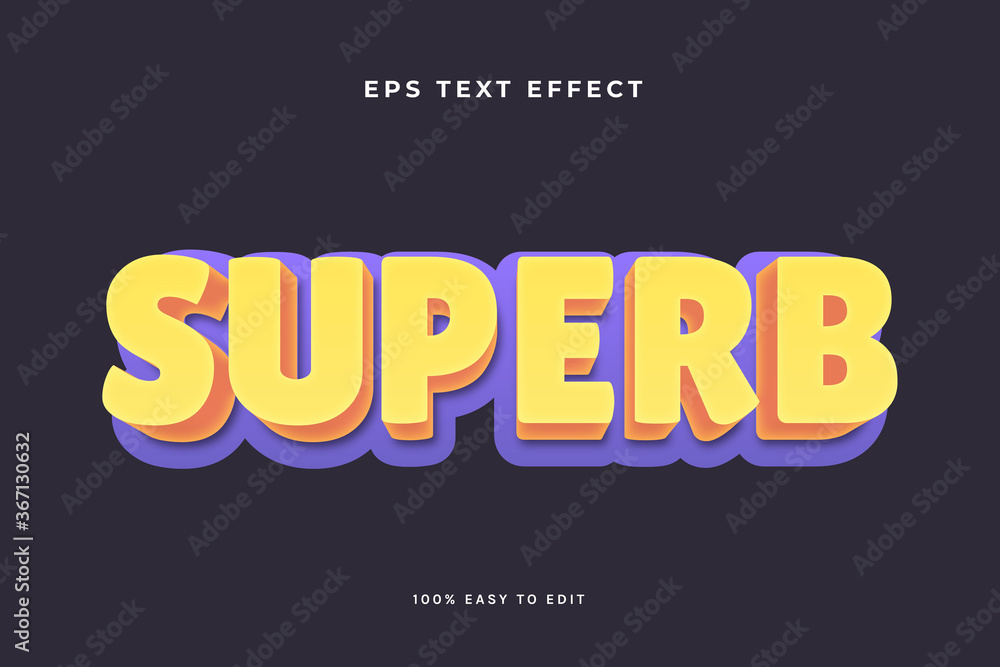 Superb yellow purple text effect