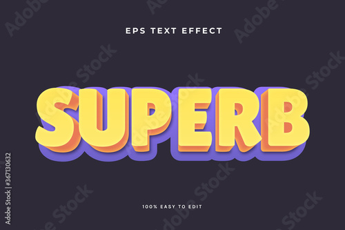 Superb yellow purple text effect