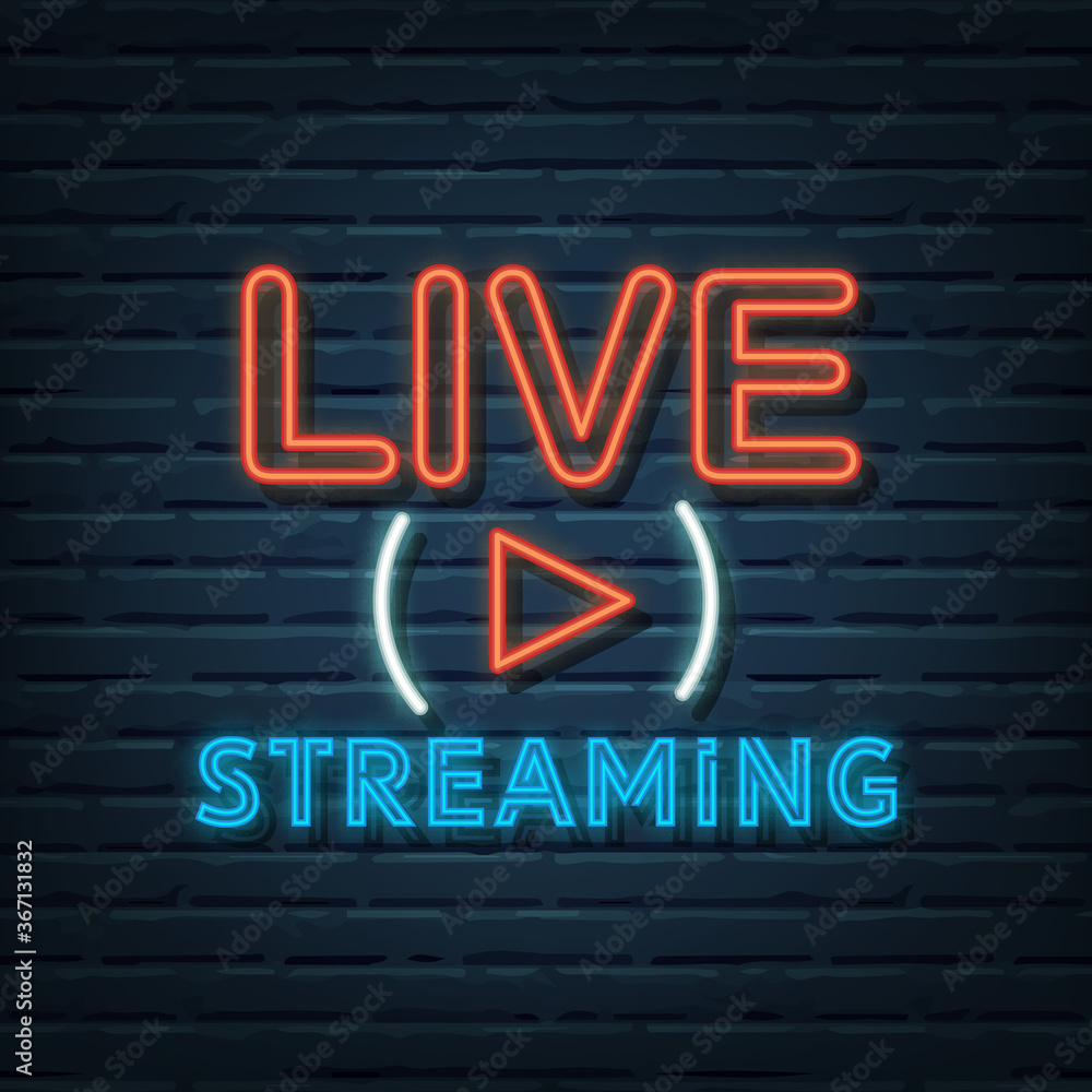live streaming neon sign