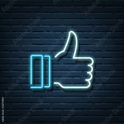 thumb up neon sign