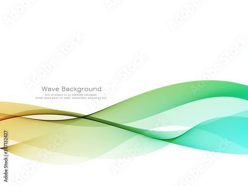 Modern colorful wave decorative background © Tamarindarts