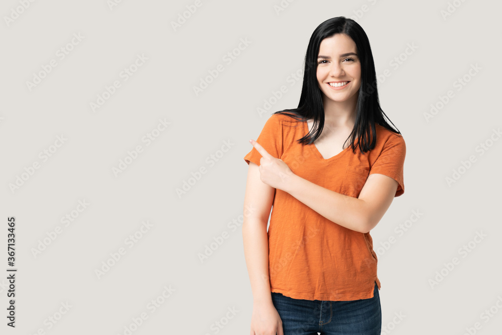 Confident Woman Showing Blank Space Confident Woman Showing Blank Space