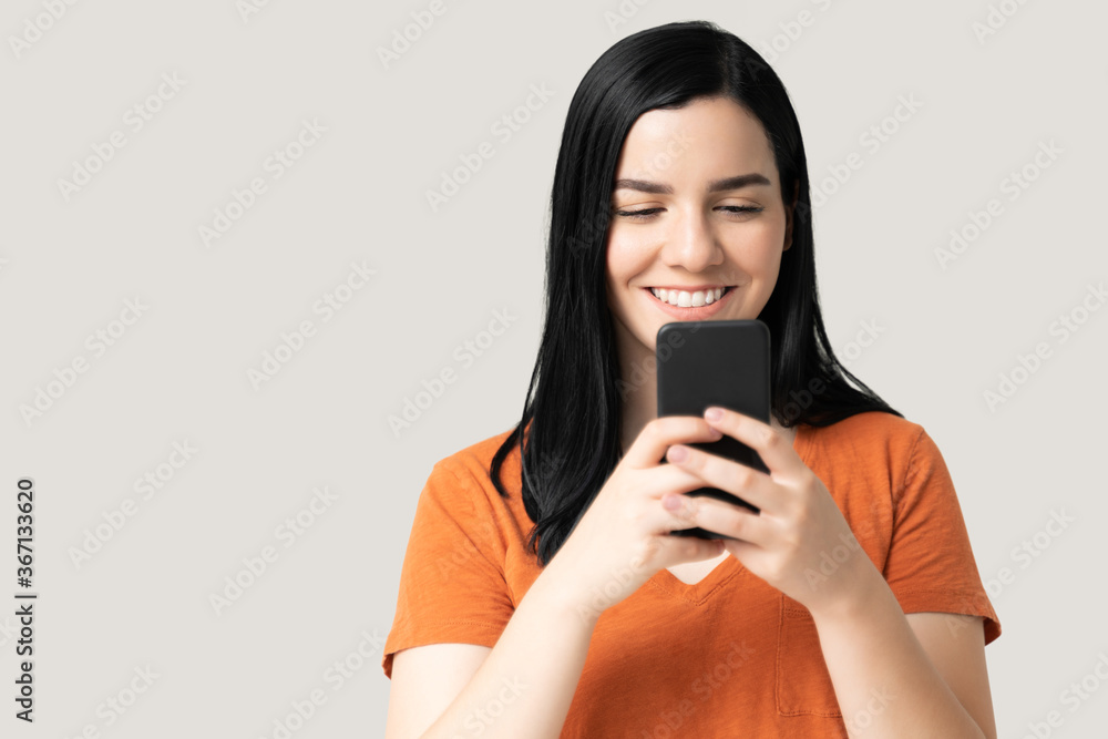 Woman Texting Through Mobile Phone Woman Texting Through Mobile Phone