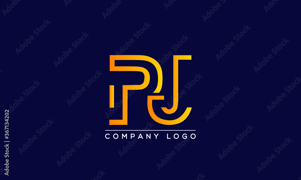 Creative letters PJ or JP Logo Design Vector Template. Initial Letters PJ Logo Design	