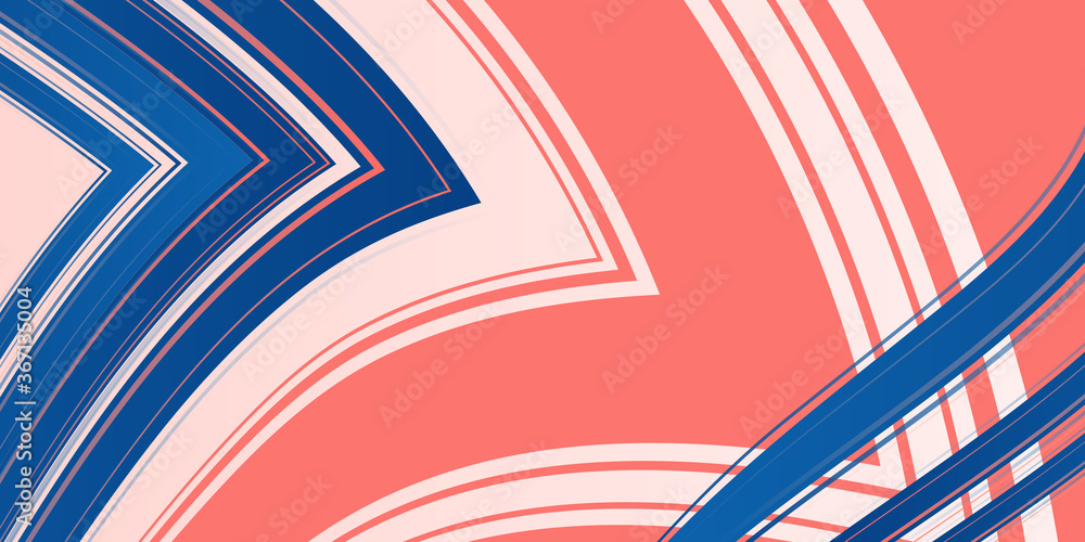 Obraz premium Modern abstract red blue presentation background with curve wave lines texture