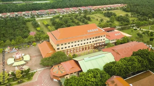 Aerial shot of modern Buddist Temple Jenjarom Malaysia photo