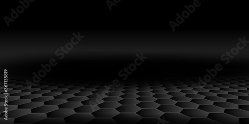 Hexagonal abstract metal background with white copy space for presentation design templates