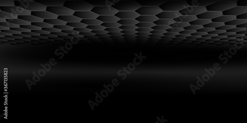 Hexagonal abstract metal background with white copy space for presentation design templates