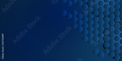 Fototapeta Naklejka Na Ścianę i Meble -  Vector hexagons pattern. Geometric abstract background with simple hexagonal elements. Medical, technology or science design fo presentation background