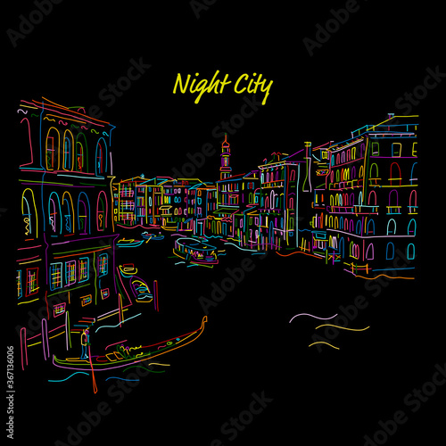 Venice, Grand Canal. Sketch for your design