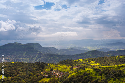 mountain landscape with clouds