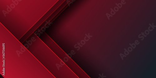 Illustration of abstract red and black metallic with light ray and glossy line. Metal frame design for background. Vector design modern digital technology concept for wallpaper, banner template