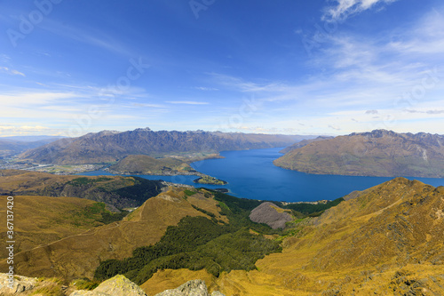 View over Queenstown from the Ben Lomond Saddle