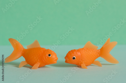 Quadro su tela Tiny toy fish water squirters which amuse small children.