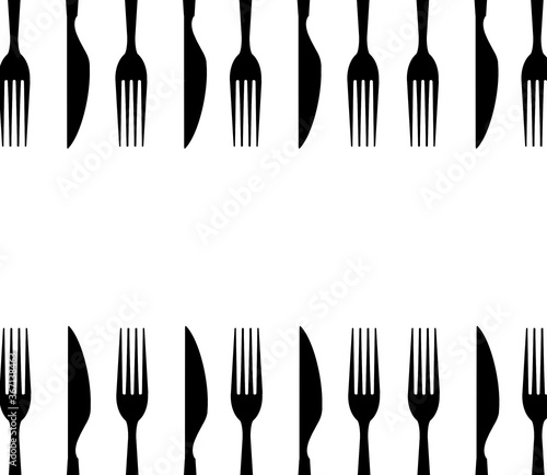 fork and knife illustration on white background 