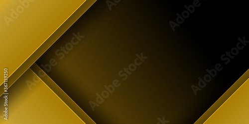 Abstract black background with gold border