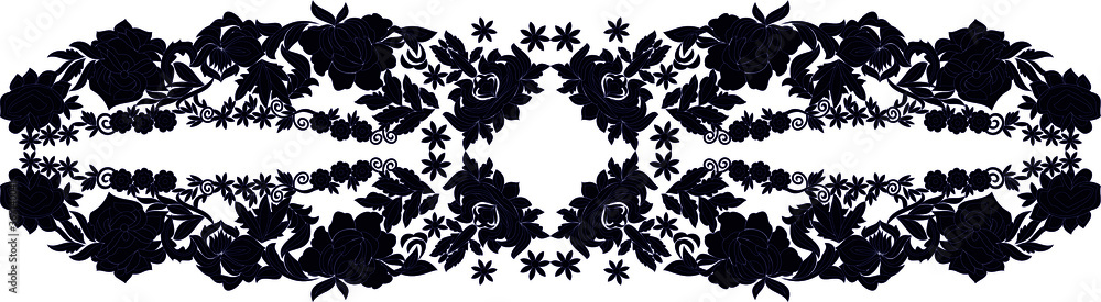 Fototapeta premium beautiful folk art, floral decoration beautiful flower illustration 