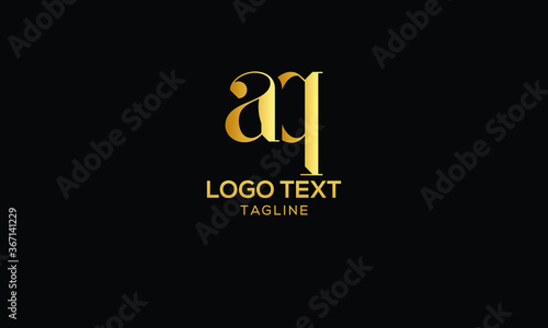 AQ Lowercase Letter Logo Design Template Vector