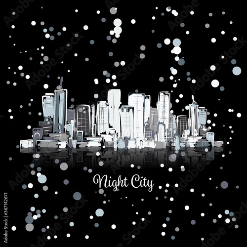 Abstract night cityscape, sketch for your design