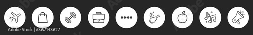 Instagram Highlights Stories Covers line Icons. Highlights cover. Vector Illustration.