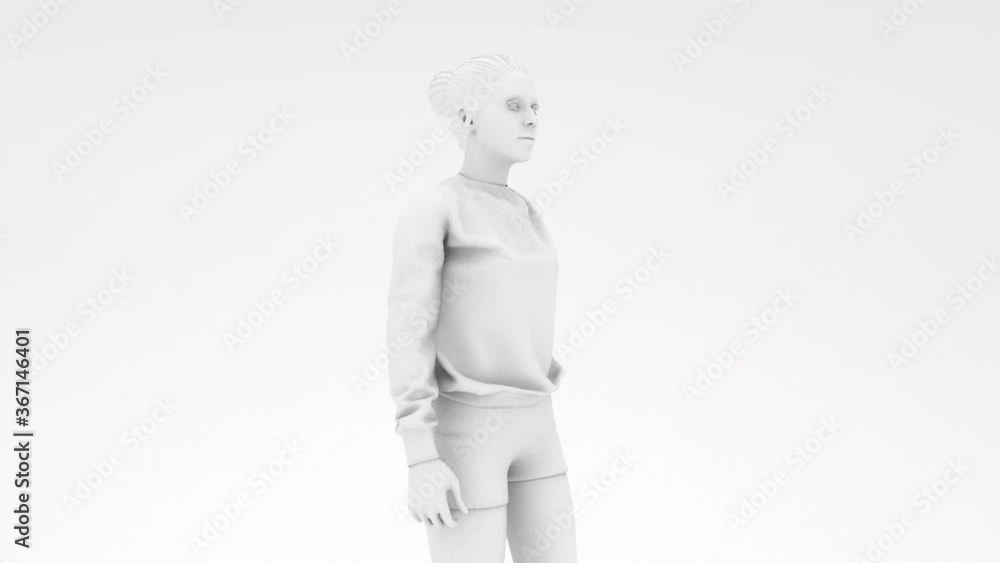 Women walking in white design background Women walking in white design background