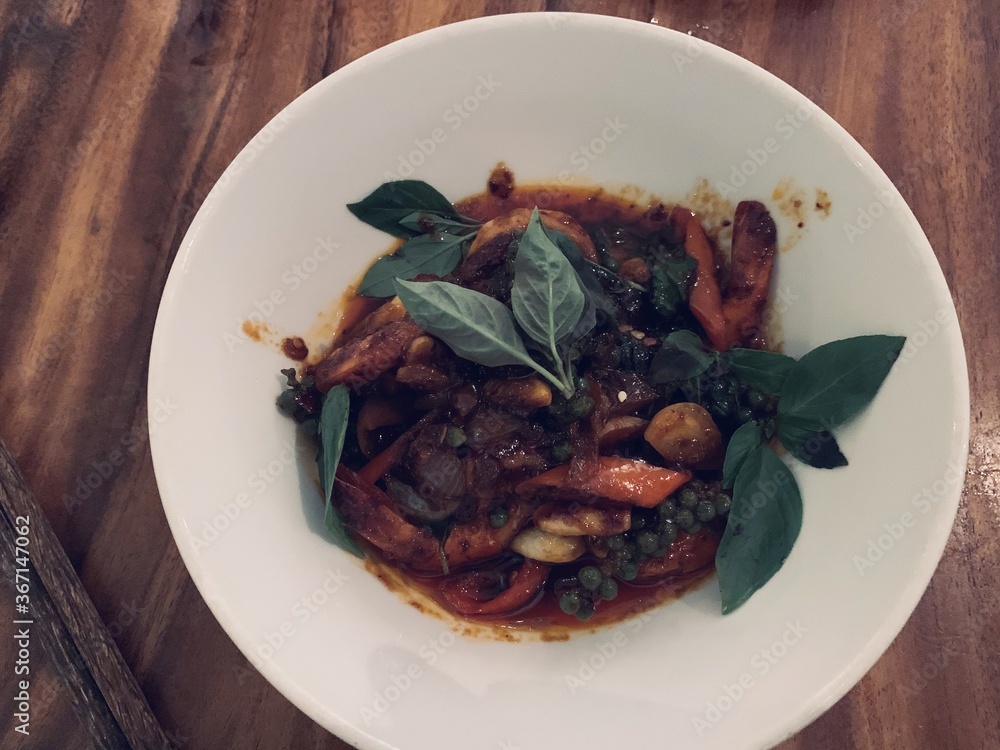 Crevettes au poivre de kampot, plat cambodgien Crevettes au poivre de kampot, plat cambodgien
