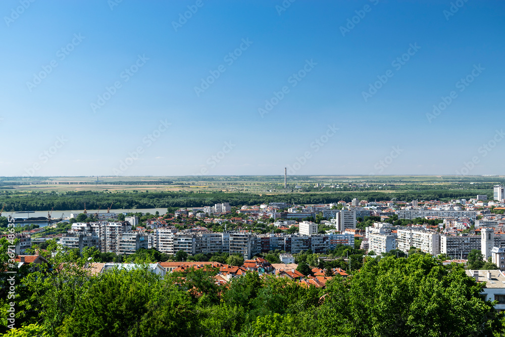 View to the city of Ruse near river Danube and Romanian border