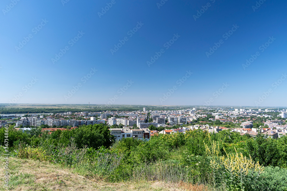 View to the city of Ruse near river Danube and Romanian border