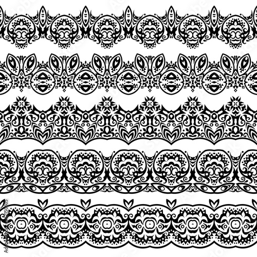 Abstract ethnic nature seamless line art stripes
