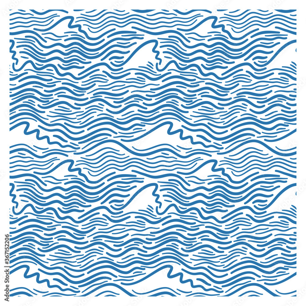 Seamless pattern with stormy waves. Design for backdrops with sea, rivers or water texture. Seamless pattern with stormy waves. Design for backdrops with sea, rivers or water texture.