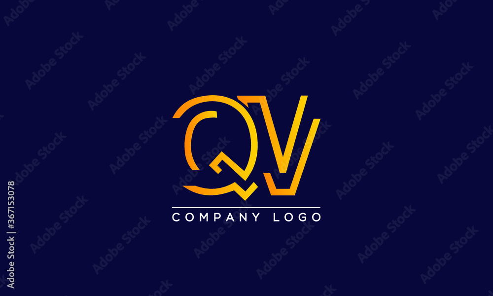 Creative letters QV or VQ Logo Design Vector Template. Initial Letters QV Logo Design	