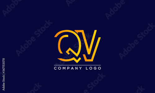 Creative letters QV or VQ Logo Design Vector Template. Initial Letters QV Logo Design 