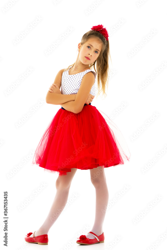 Sad little girl.Isolated over white background Sad little girl.Isolated over white background