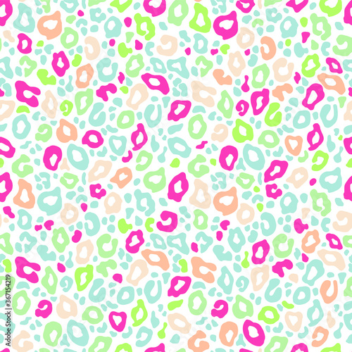 Vector seamless background. Animal leopard print color pattern