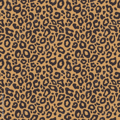 Vector seamless background. Animal leopard print pattern