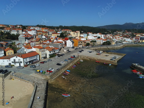 Aerial view in Palmeria. Coastal village of A Coruna.Spain