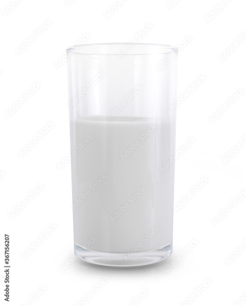 glass of milk on white background. glass of milk on white background.