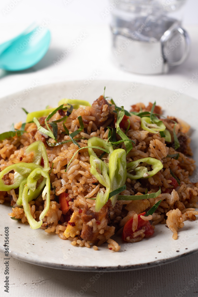 Crispy Pork Fried Rice with Chili Paste Crispy Pork Fried Rice with Chili Paste