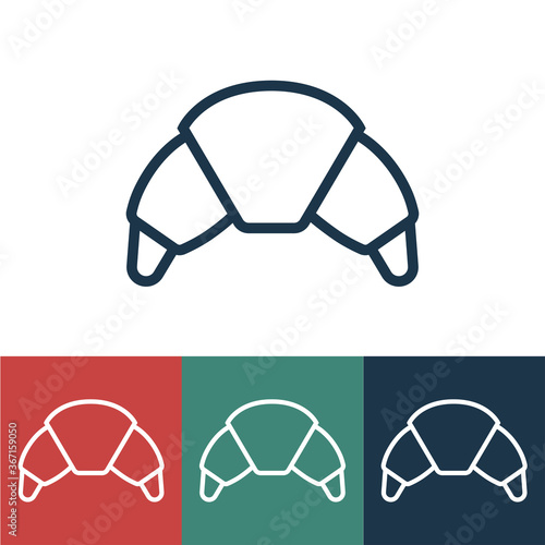 Linear vector icon with croissant