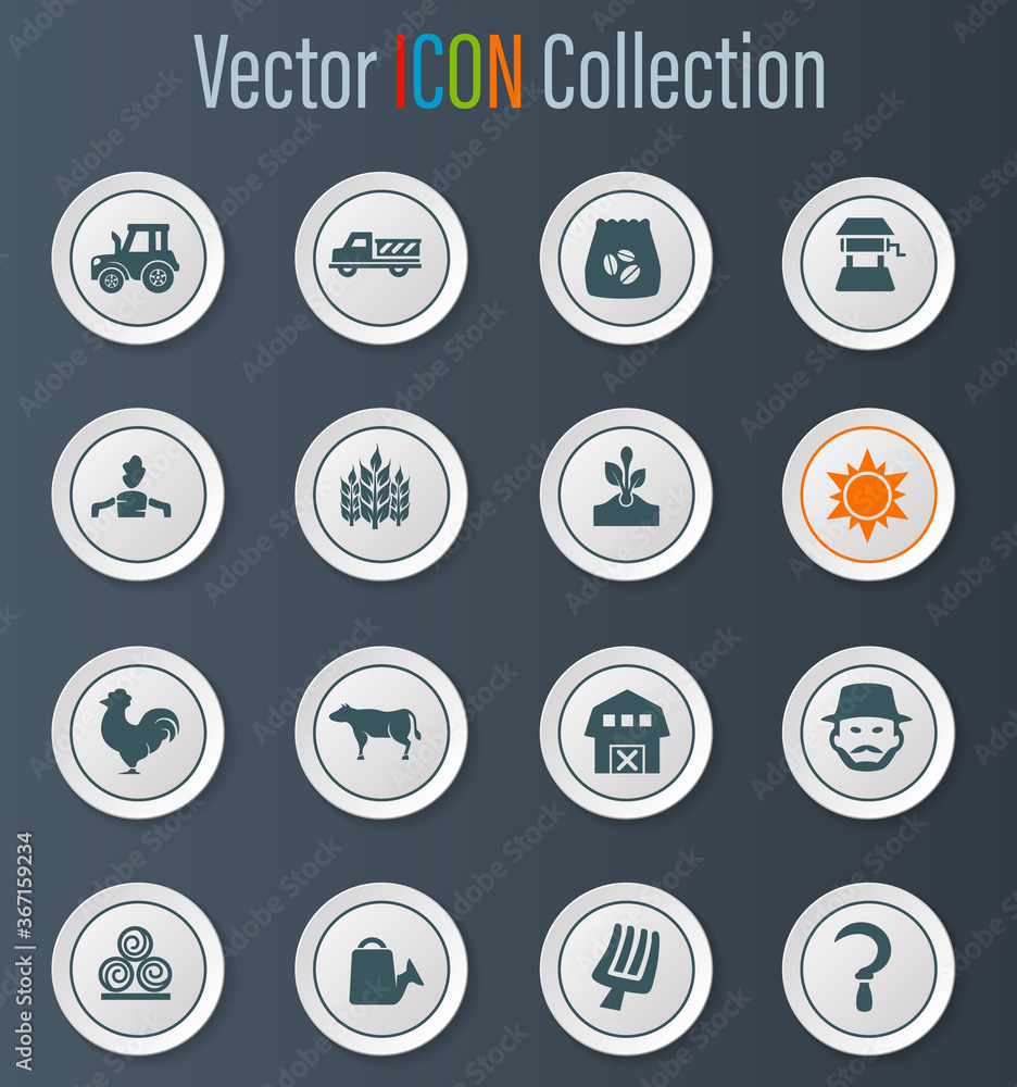 Agriculture and farming icons set Agriculture and farming icons set