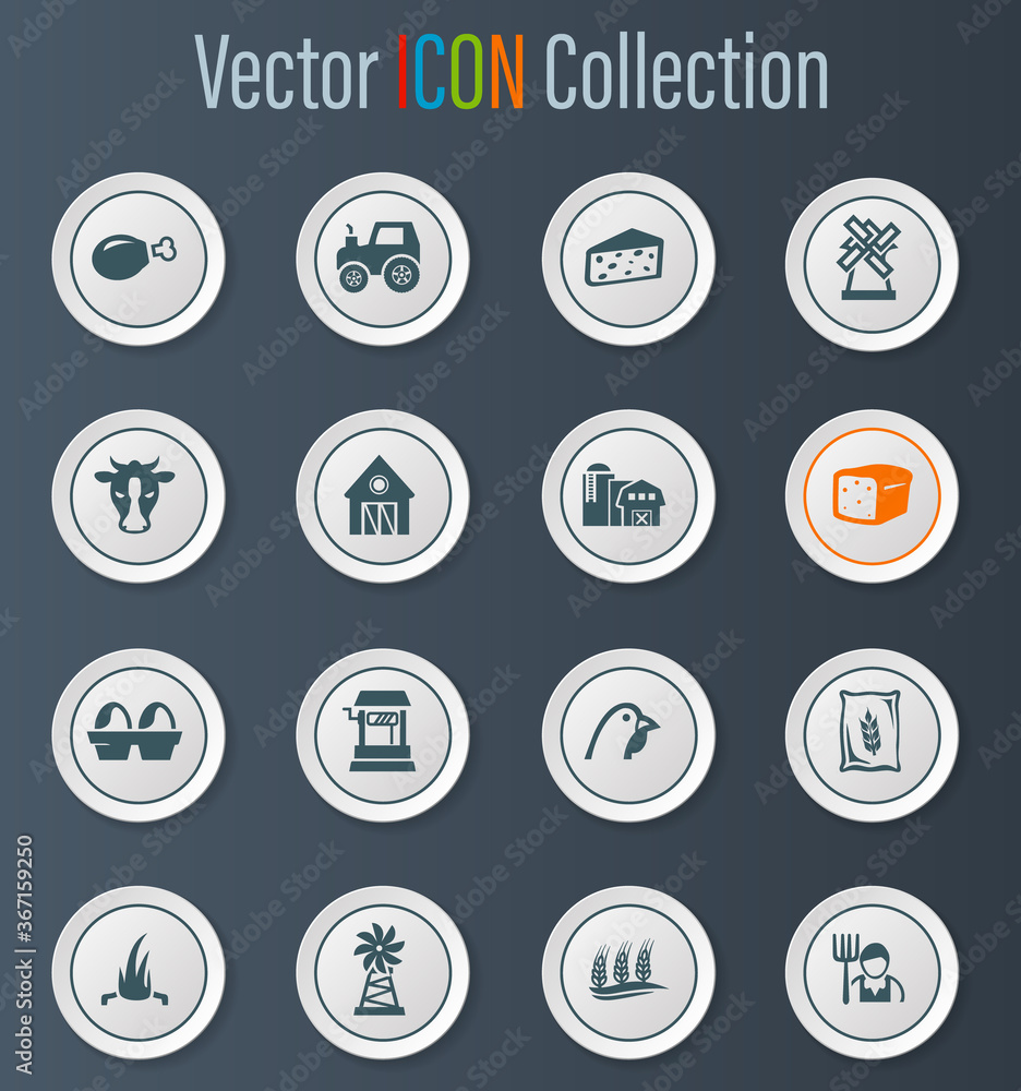 Agriculture and farming icons set Agriculture and farming icons set