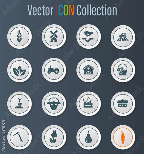 Agricultural icons set