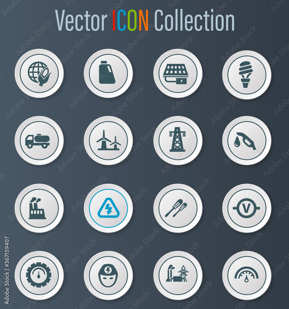 Alternative energy icons set Alternative energy icons set